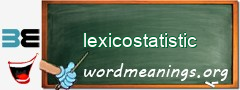 WordMeaning blackboard for lexicostatistic